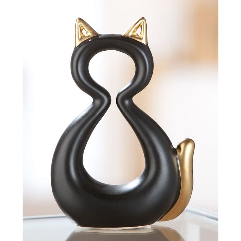 Keramická figúrka mačky, tmavá "Catty" 1