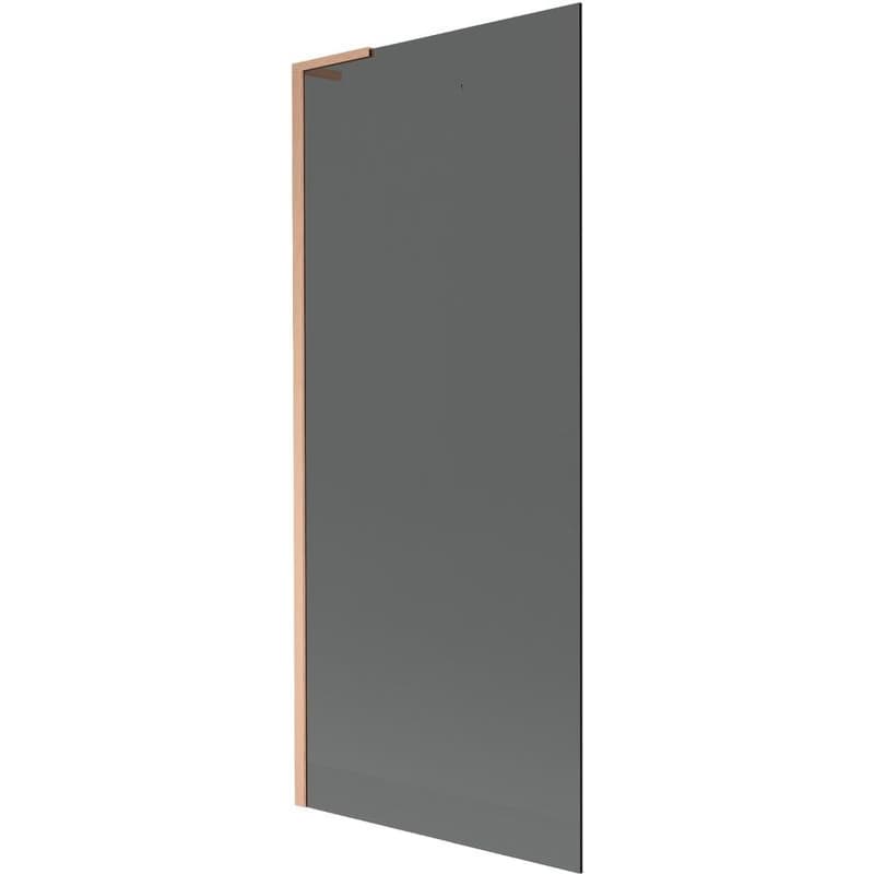 MEXEN/S - Next L vaňová zástena FIX 80 x 150, grafit, meď kartáčovaná 895-080-000-03-40-65