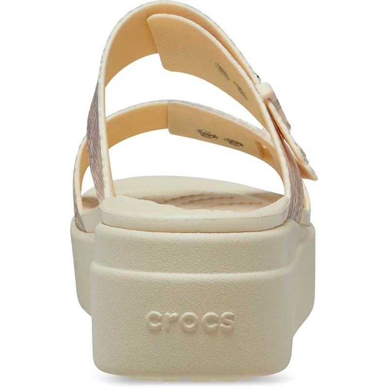 Dámske sandále na platforme (módna obuv) CROCS Brooklyn Snake Buckle Low Wedge vanilla multi 4