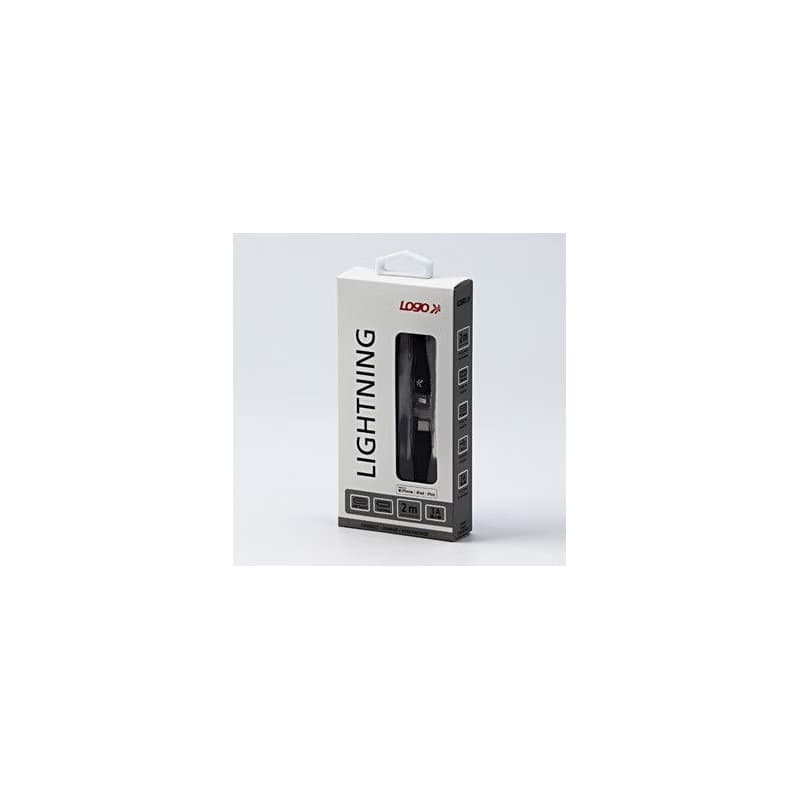 Logo USB kábel (2.0), USB C samec - Apple Lightning samec, 2m, MFi certifikácia, 5V/3A, černý, box, nylonové opletenie, hliníkový 3
