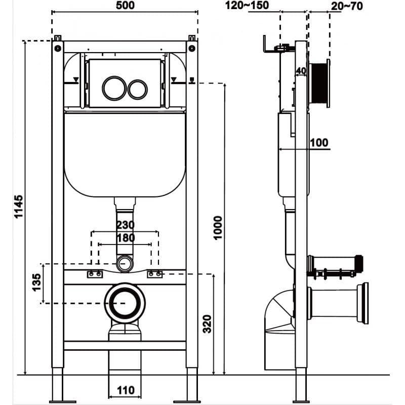 MEXEN - Tex Air E konštrukcia pneumatická na WC 61109A 2