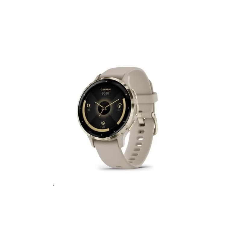 Garmin Venu® 3S, Nerezová luneta Soft Gold, puzdro French Gray, silikónový remienok