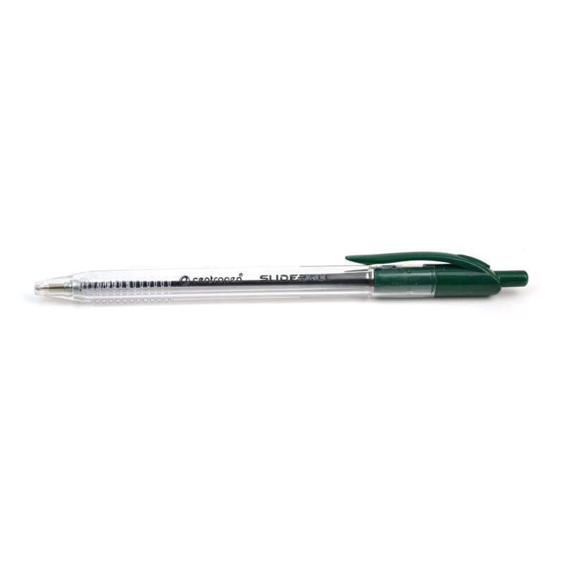 Guľôčkové pero Centropen Slide ball 2225 plast 0,3mm zelené telo číre 1