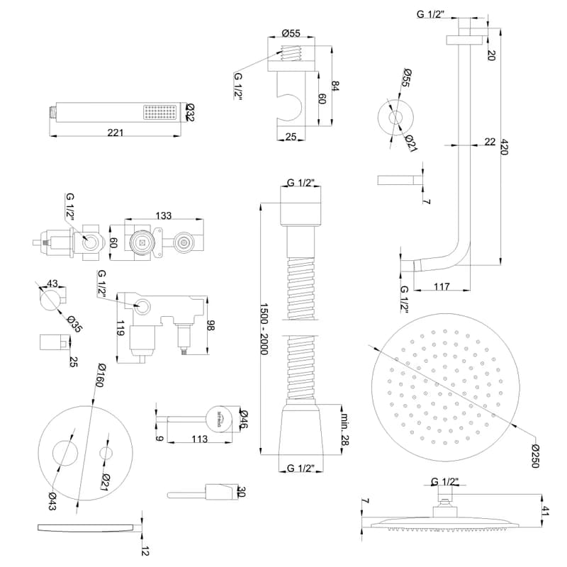 INVENA - Podomietkový set DAFNI BS-88-0O2-A 2