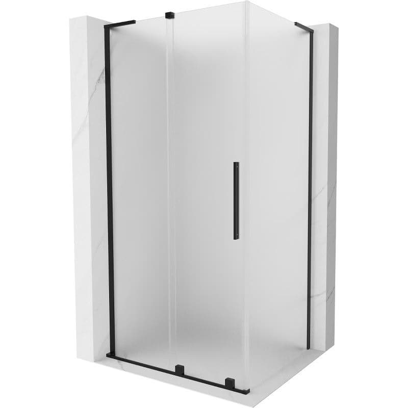 MEXEN/S - Velar L sprchovací kút, posuvné dvere 110 x 80, dekor, čierna 871-110-080-33-70