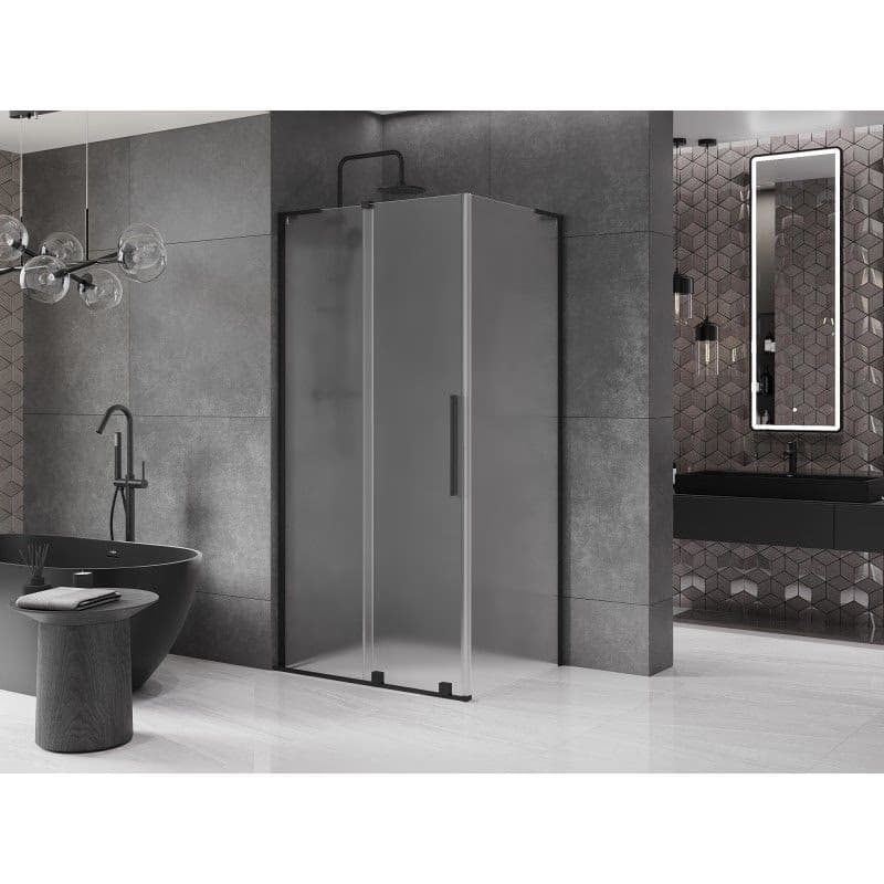 MEXEN/S - Velar L sprchovací kút, posuvné dvere 110 x 80, dekor, čierna 871-110-080-33-70 4