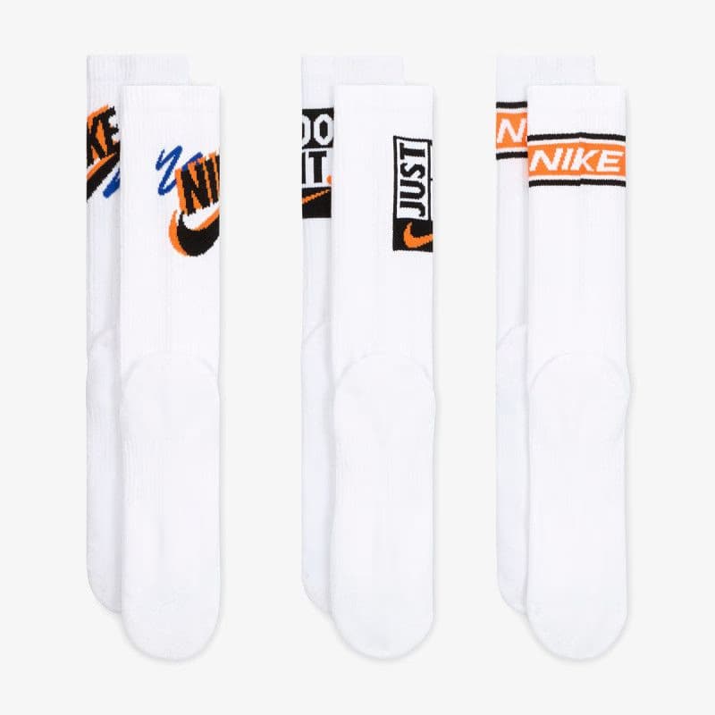 Ponožky NIKE 3 PACK-U NK ED PLS CREW 3PR SPORT 144 WHITE 3