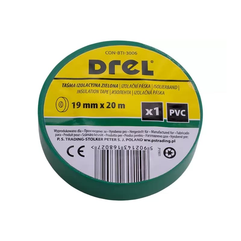 DREL Izolačná páska PVC zelená 19mm x 0,18mm x 20m 1