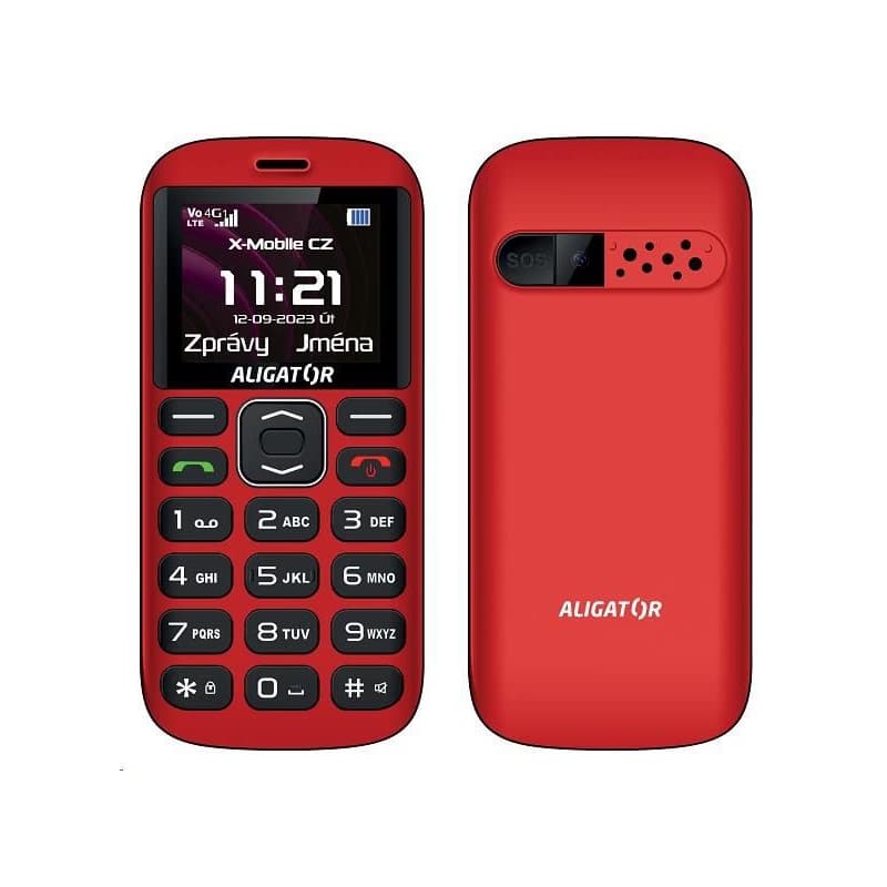 Aligator A720 4G Senior, červeno-čierna + nabíjací stojan 1