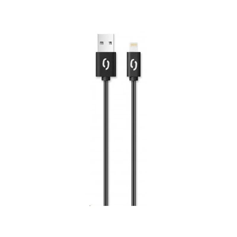 Aligator dátový a nabíjací kábel, konektor Lightning, 2A, 2m, čierna 2