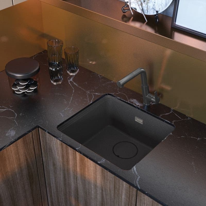 DEANTE DEANTE - Momi anthracite metallic Granitový drez, 1-bowl ZKM_T10A 5