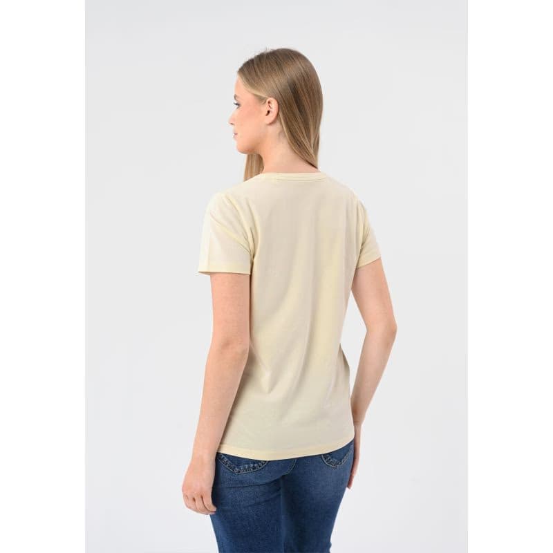 Dámske tričko s krátkym rukávom VOLCANO T-DECORE-CREAM 4