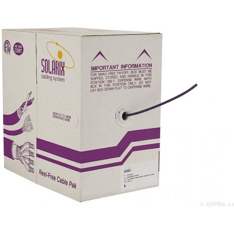 Inštalačný kábel Solarix UTP, Cat5E, drôt, LSOH, box 305m SXKD-5E-UTP-LSOH 4