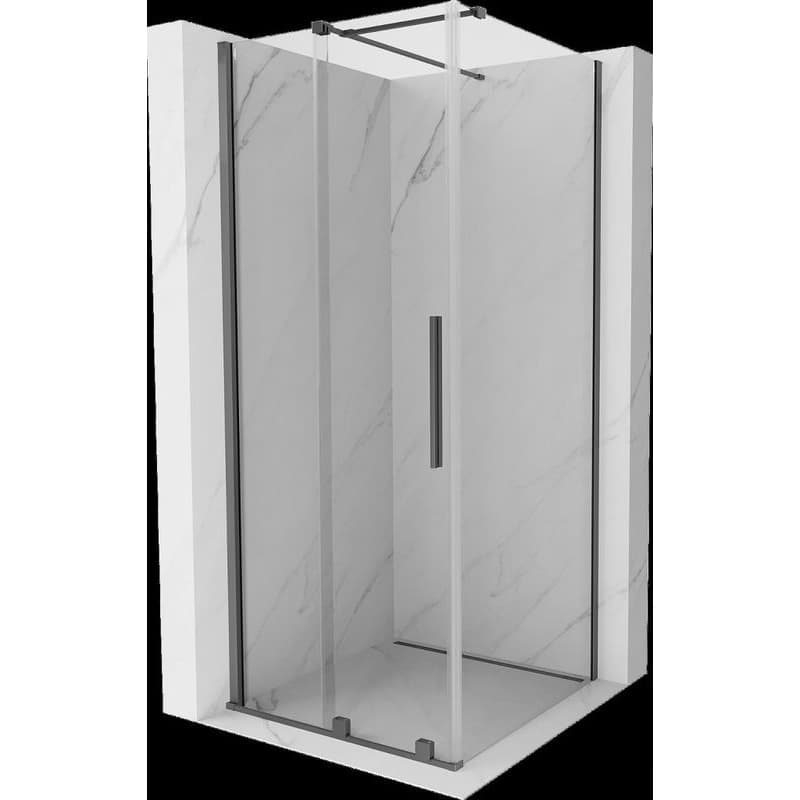 MEXEN/S - Velár sprchovací kút, posuvné dvere 100 x 100, transparent, grafit metal 871-100-100-01-95