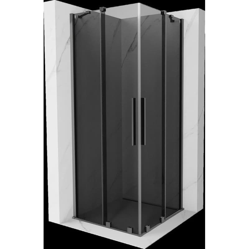 MEXEN/S - Velar Duo sprchovací kút, posuvné dvere 100 x 100, grafit, grafit metal 871-100-100-42-95