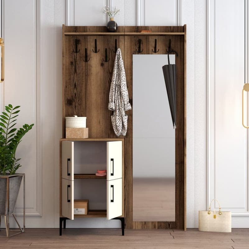 Predsieňová stena Berlin BC - Walnut, Cream 5