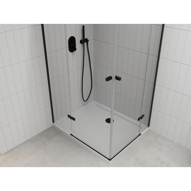 MEXEN/S - Roma Duo sprchovací kút 100x90, transparent, čierna + vanička so sifónom 854-100-090-70-02-4010B 4