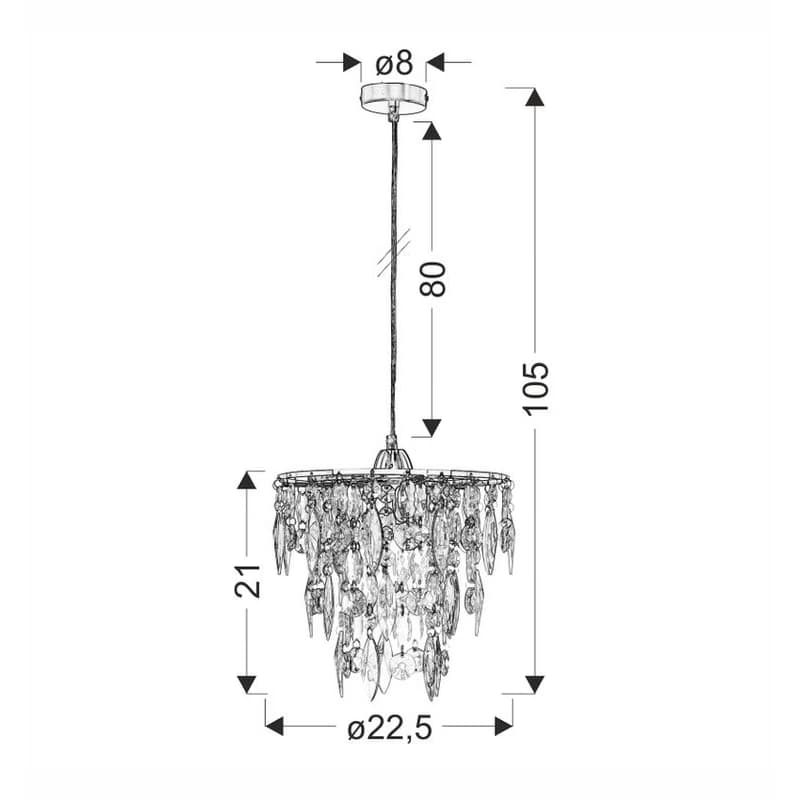 Závesná lampa Armo Chrome 1X60W E27 2