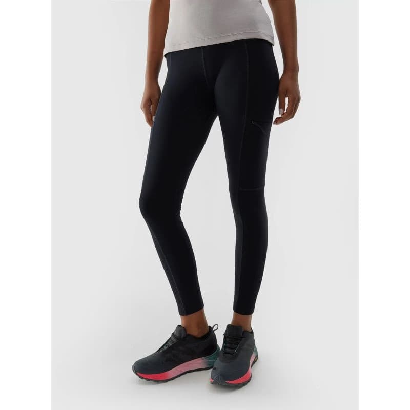 Dámske turistické zateplené legíny 4F TROUSERS FNK-AW23TFTRF404-20S-DEEP BLACK 2