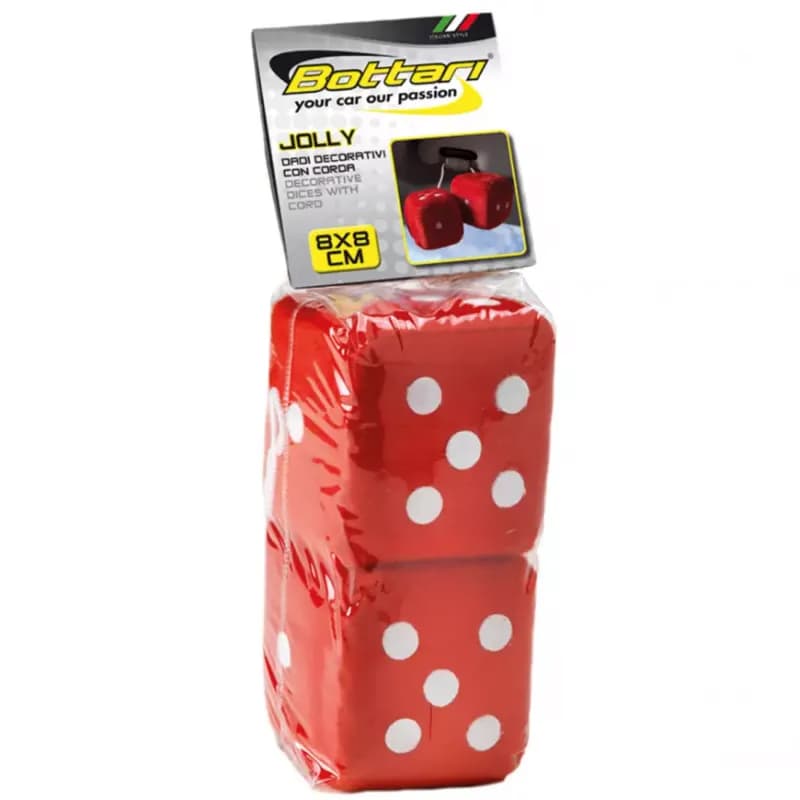 Dekorácia kocky Jolly červené 8x8 cm 2 ks 1