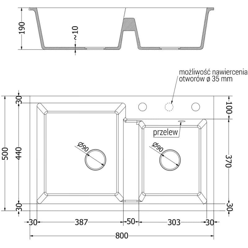 MEXEN/S MEXEN/S - Tomas granitový drez 2-bowl vrátane batérie Rita, béžová 6516-69-670300-69 5