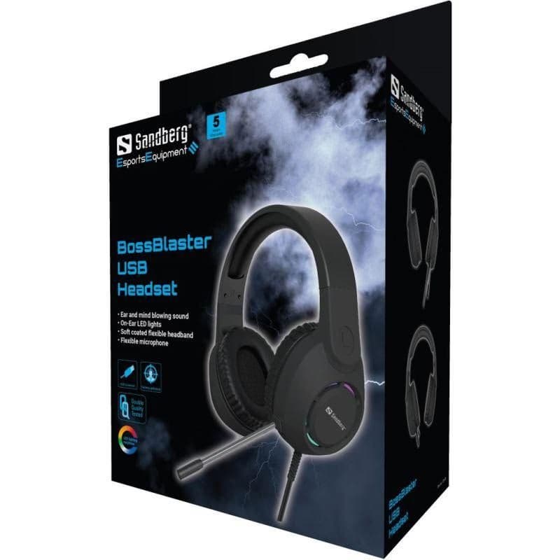 Sandberg herné slúchadlá BossBlaster USB-A,LED 5