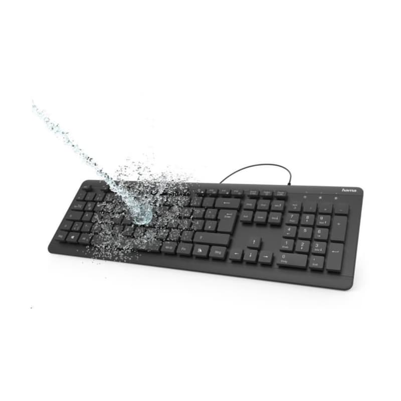 Hama vodeodolná klávesnica KC-600, káblová, čierna - SK 2