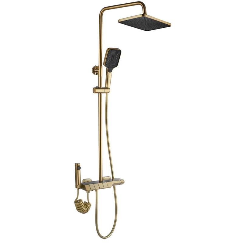 REA REA - Sprchový set s batériou 150mm Lungo termostat ROB kartáčovaná zlatá REA-P6623 6
