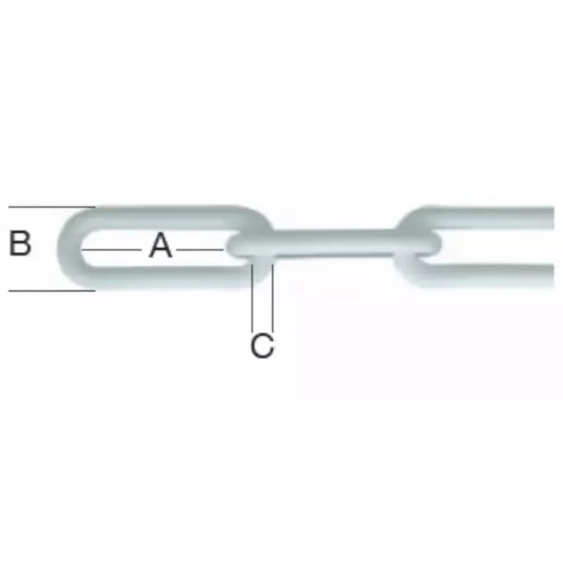 Biela reťaz 6 mm z pvc 1