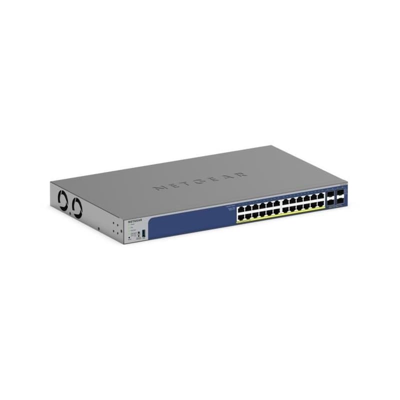 Netgear 24-Port Gigabit Ethernet, PoE+, Smart Switch, 4 SFP+ Ports (190W) - GS728TXP 1