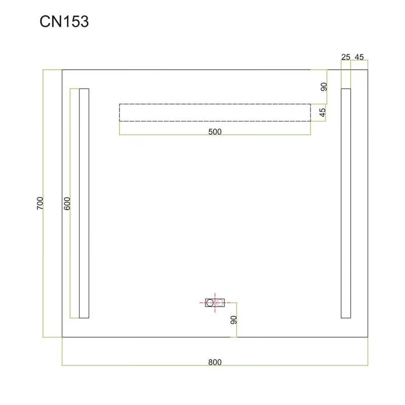 Mereo Zrkadlo 80x70 cm s LED osvetlením a odhmlievaním CN153 4