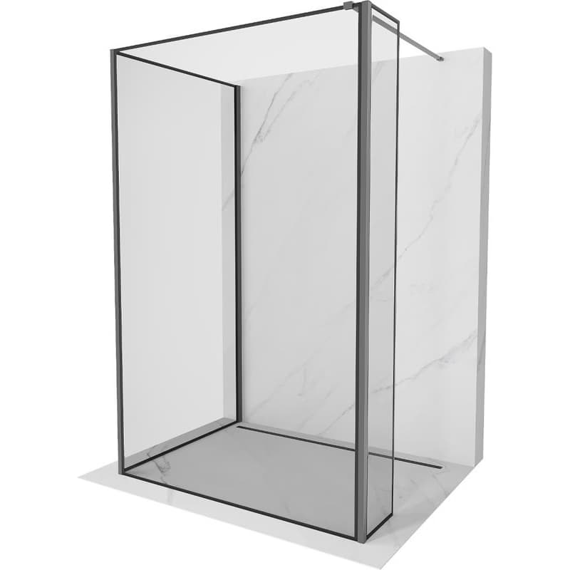 MEXEN/S - Kyoto Sprchová zástena WALK-IN 120 x 80 x 40, čierny vzor, grafit metal 800-120-080-221-95-70-040 1
