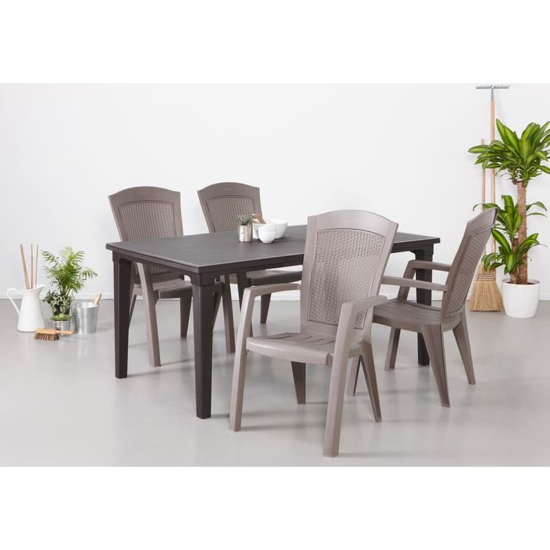 Elvisia Záhradný set FINN 4 + 1 | hnedá/cappuccino 1