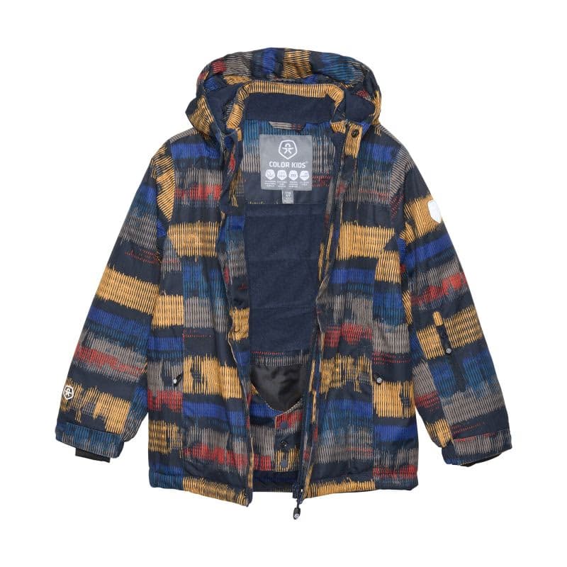 Chlapčenská lyžiarska bunda COLOR KIDS Ski Jacket - AOP, total eclipse 741119.7850 2