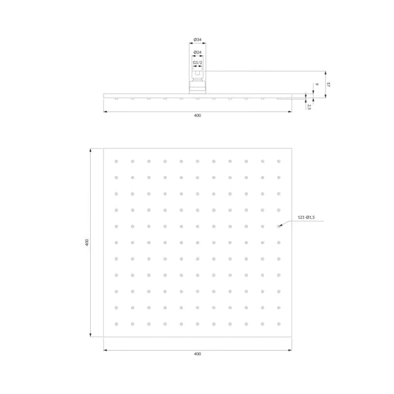 OMNIRES - SLIMLINE dažďová sprcha, 40 x 40 cm chróm /CR/ WG240CR 3