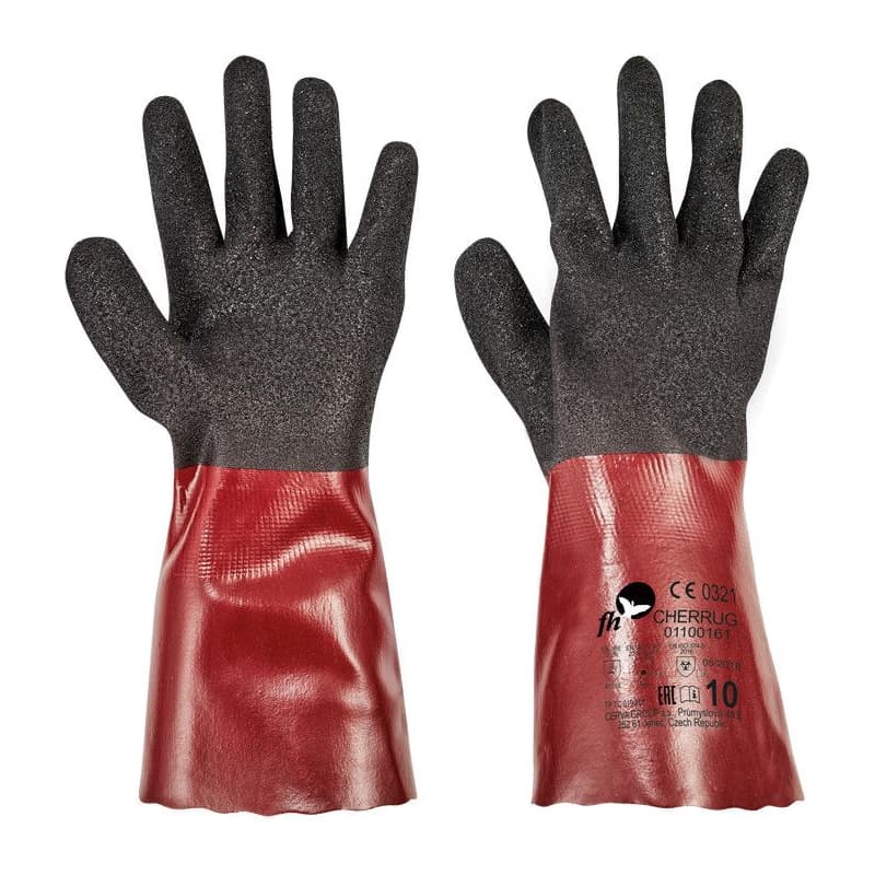 CHERRUG FH rukavice PVC čierna/červená 11 1