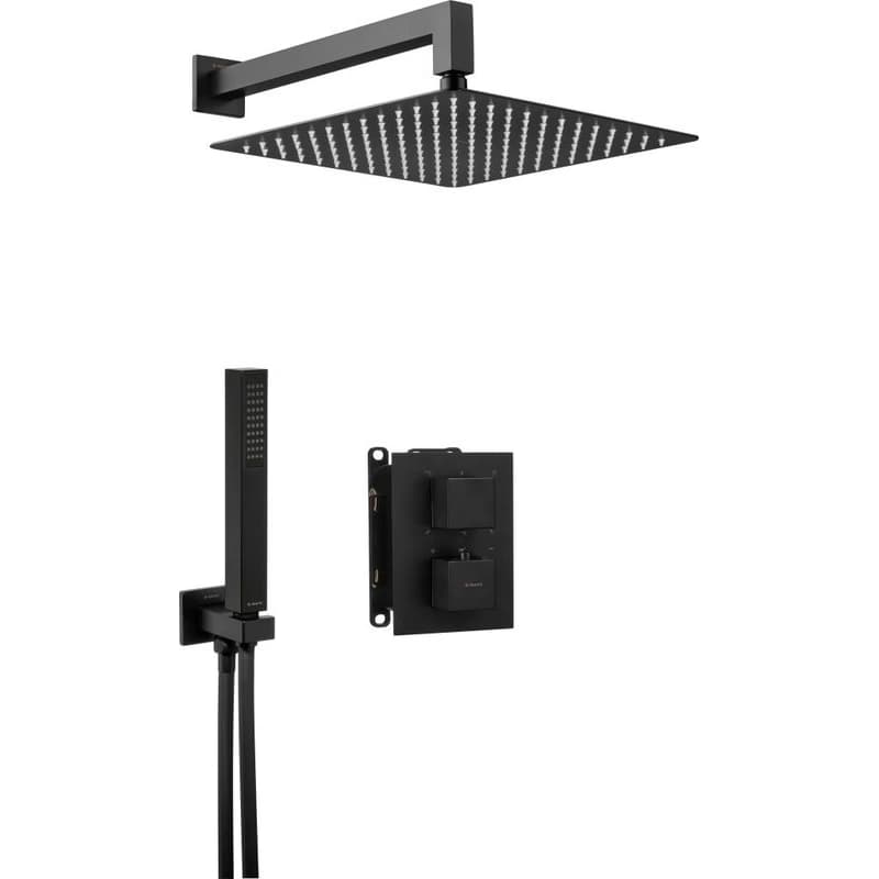 DEANTE DEANTE - Therm čierna - Sprchový set pod omietku, s termostatickou BOX BXYZNEAT 1
