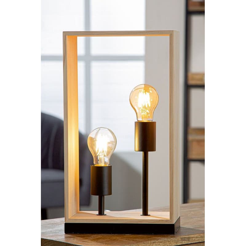 Stolová lampa s dreveným rámom "Scatola" 1
