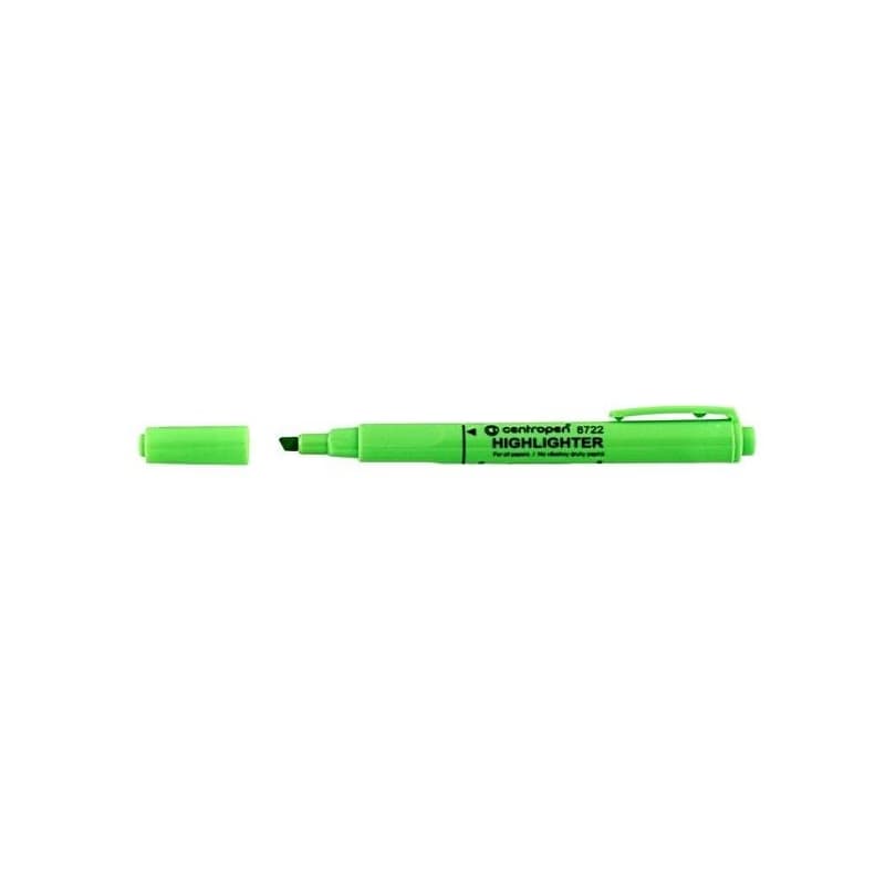 Zvýrazňovač Centropen 8722 zelený klinový hrot 1-4mm 1
