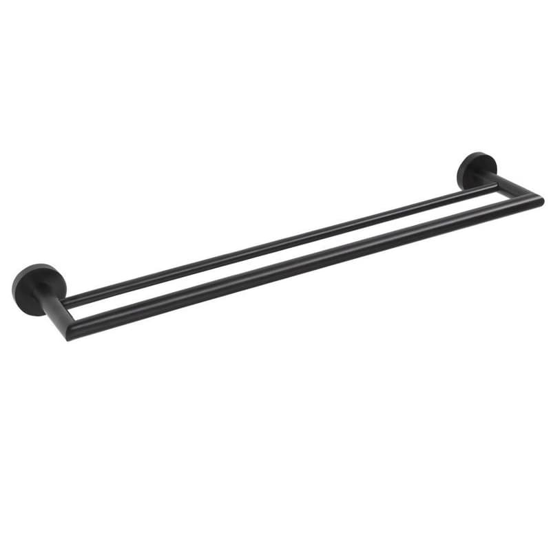 SAPHO - X-ROUND BLACK dvojitý držiak uterákov 600, čierna mat XR401B 1