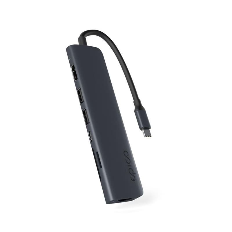 Epico 7v1 hliníkový USB-C 8K húb - atramentová 2