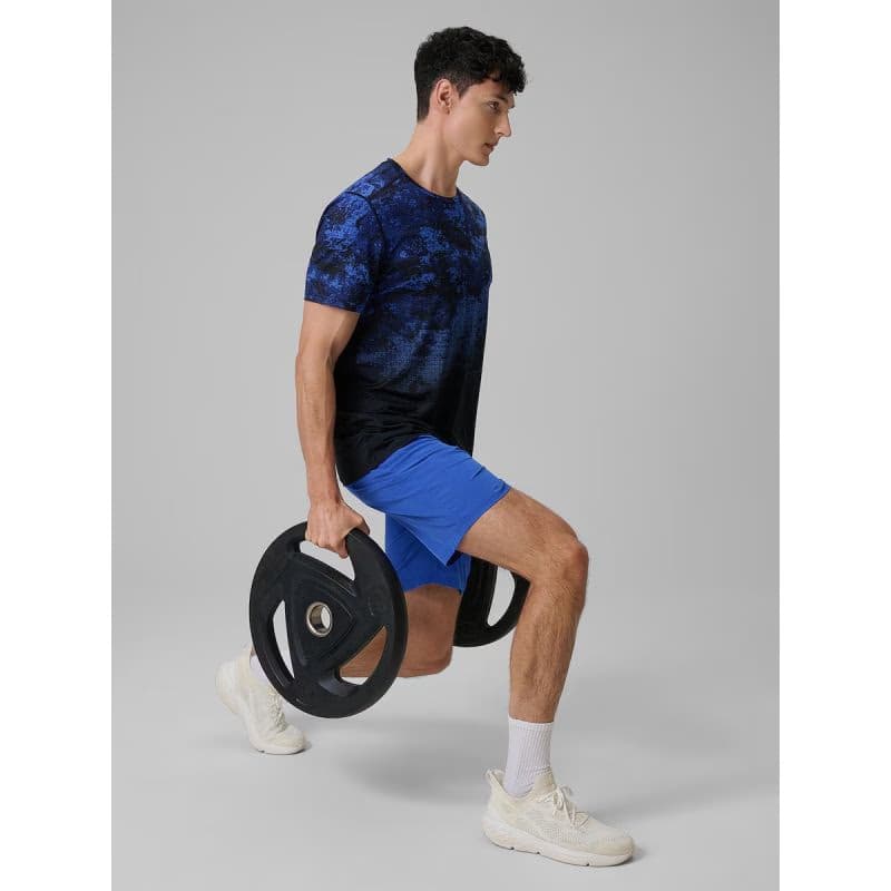 Pánske tréningové tričko s krátkym rukávom 4F TSHIRT FNK M1787-36A-COBALT ALLOVER 6
