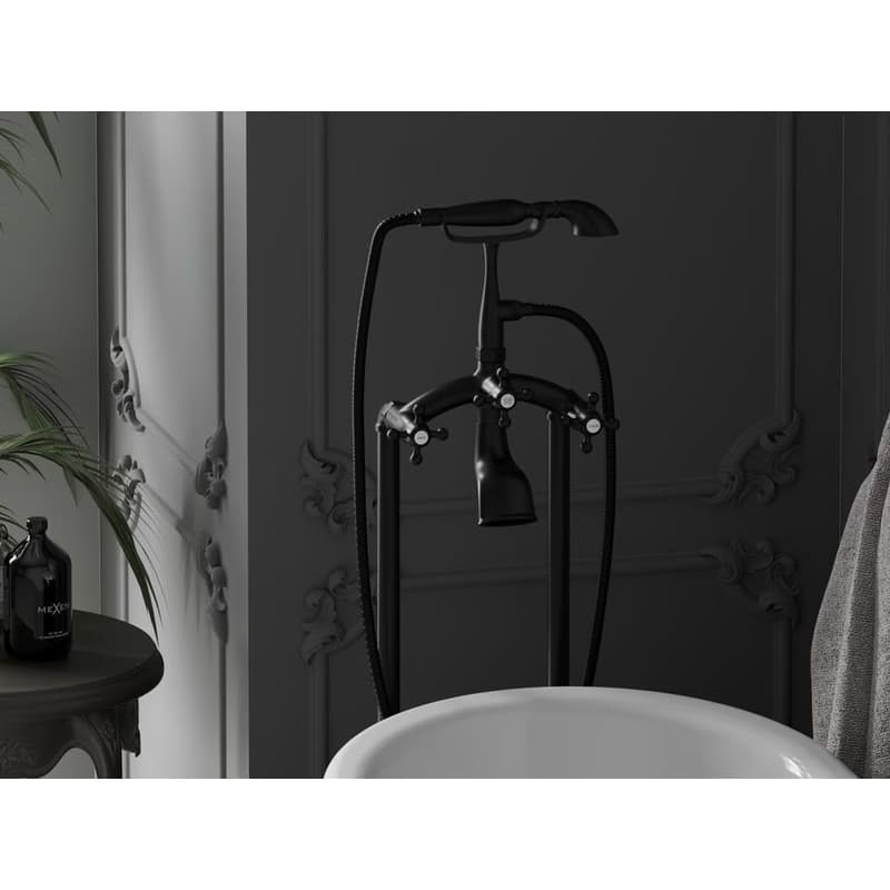 MEXEN - Retro čierna volněstojící vaňový baterie 75933-70 3