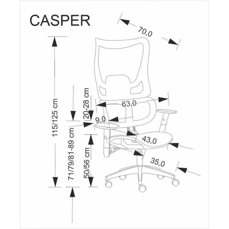 Kancelárska stolička CASPER Halmar 5