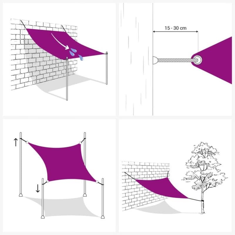 Tieniaca plachta 4x5x5 m 4