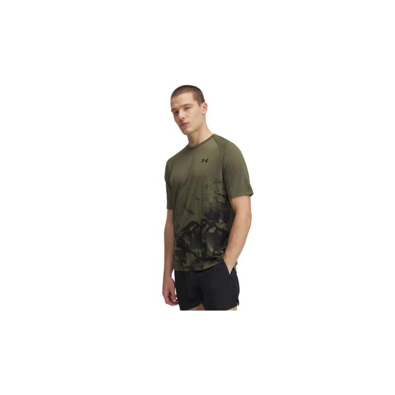 Pánske tréningové tričko s krátkym rukávom UNDER ARMOUR UA M TECH FADE SS-GRN 1