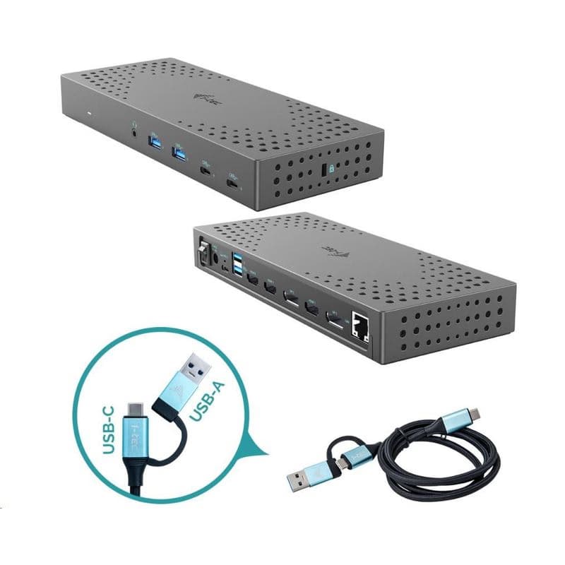 i-tec USB 3.0 / USB-C / Thunderbolt, 3x 4K Docking Station Gen 2 + PD 100W 1