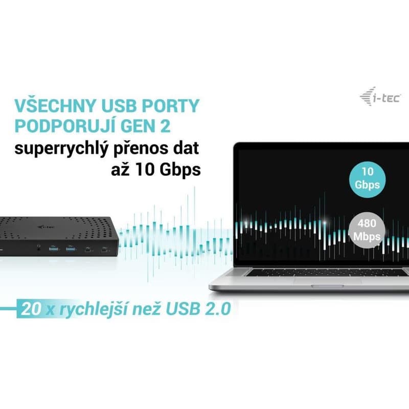 i-tec USB 3.0 / USB-C / Thunderbolt, 3x 4K Docking Station Gen 2 + PD 100W 6