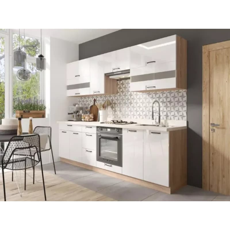 Kuchynská linka Favorit 260 C Plus s pracovná doska Sonoma/White 1