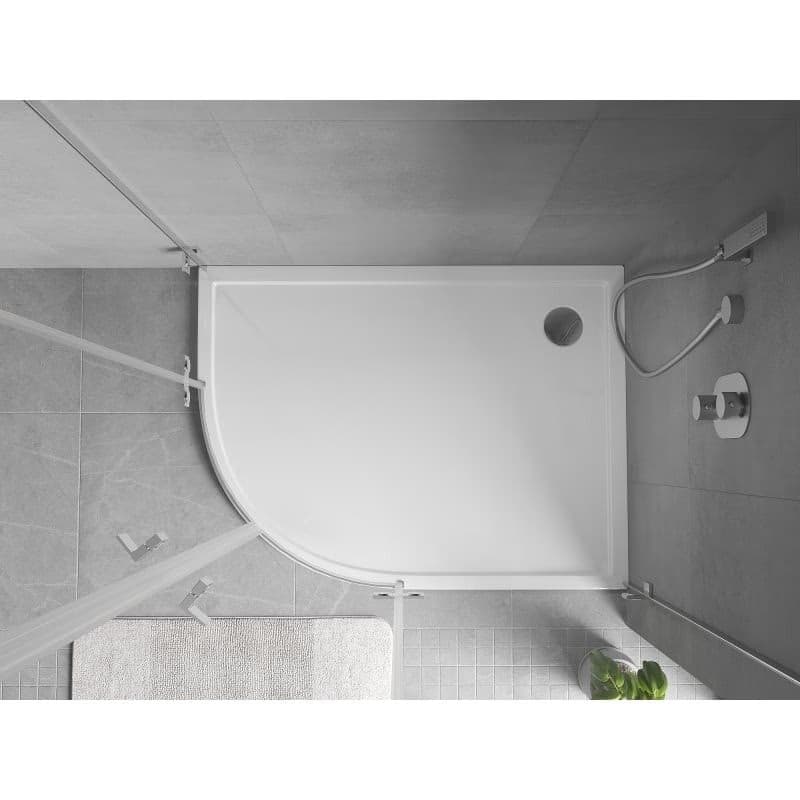 MEXEN - Flow Sprchová vanička štvrťkruh asymetrická slim pravá 100 x 90, biela lesk 46Q109010R 4